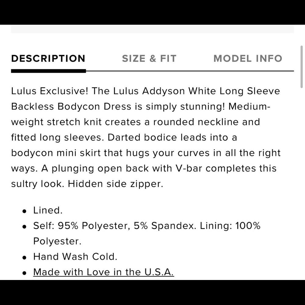 New Lulu’s White Backless Bodycon Dress - Picture 5 of 5